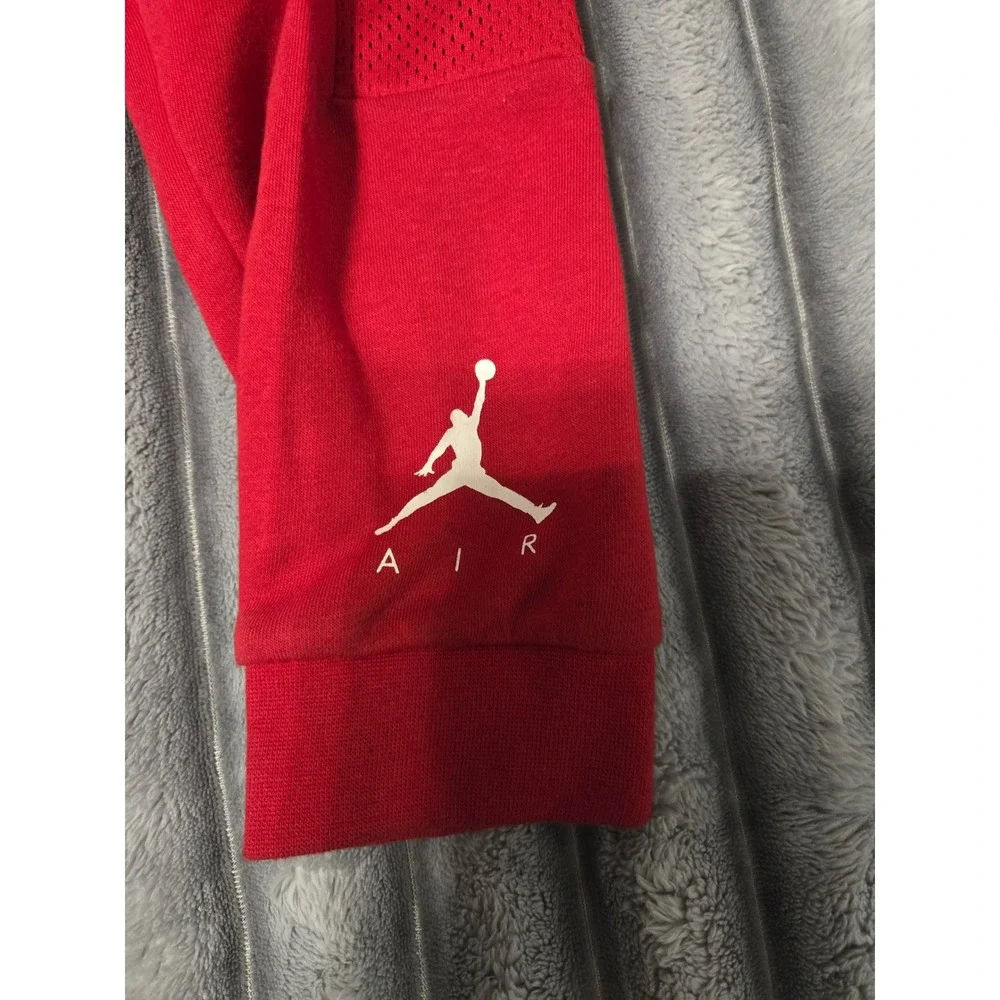 Nike Air Jordan Mens Red Graphic Fleece Crewneck Sweatshirt Medium Jumpman Logo